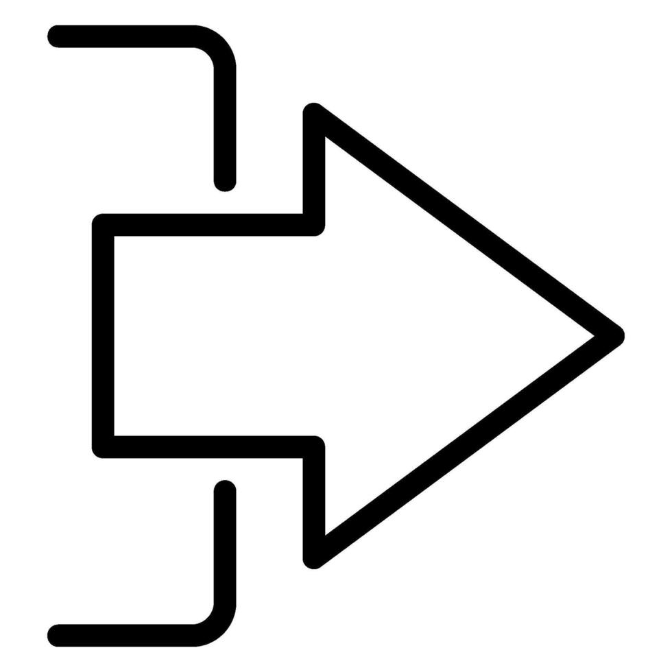 right arrow line icon vector