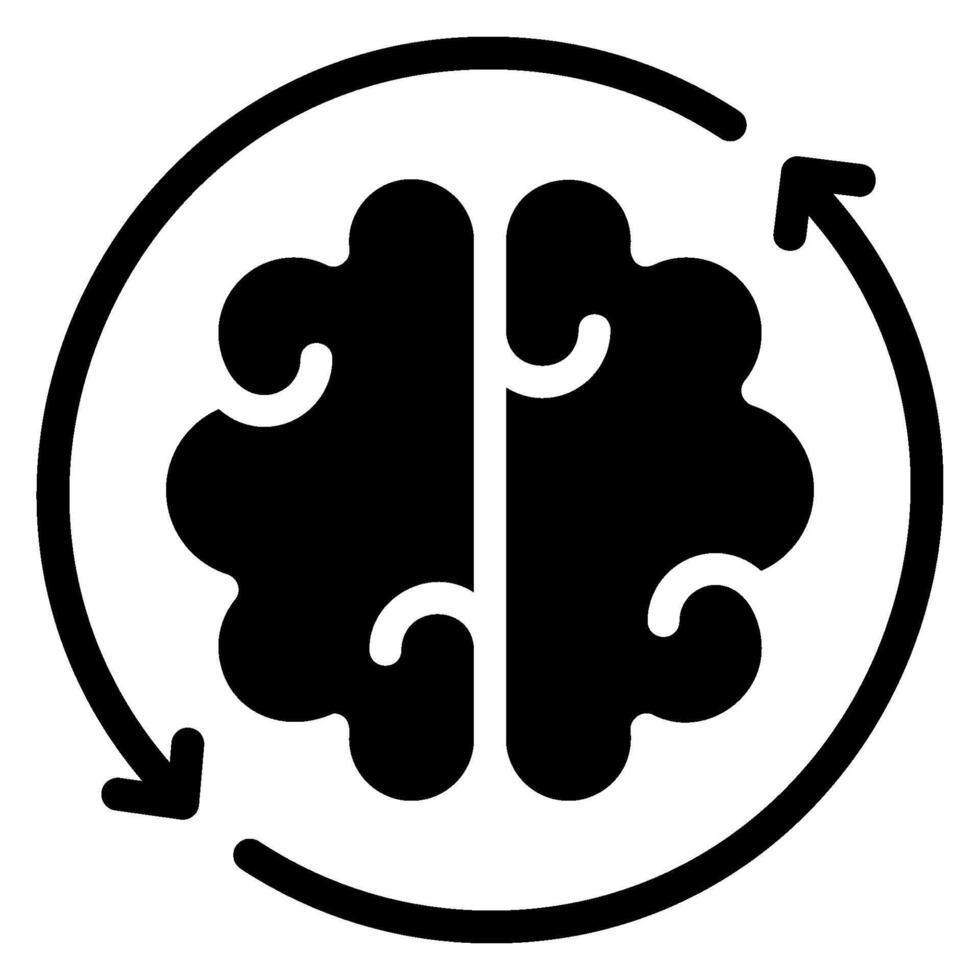 brain glyph icon vector