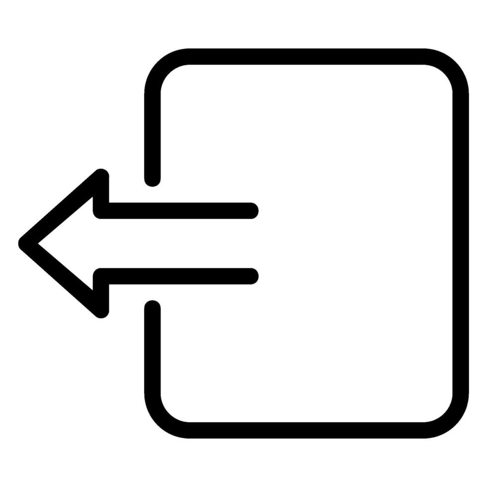 left arrow line icon vector
