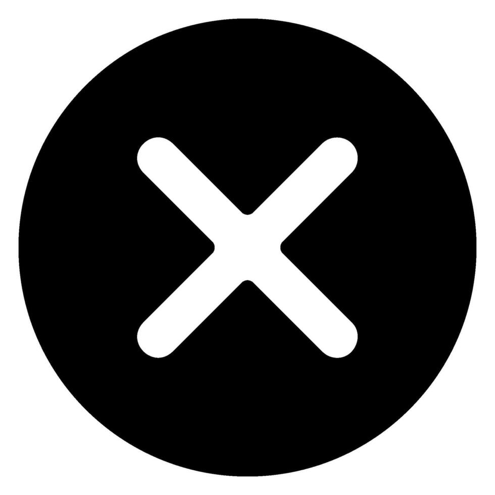 cross glyph icon vector