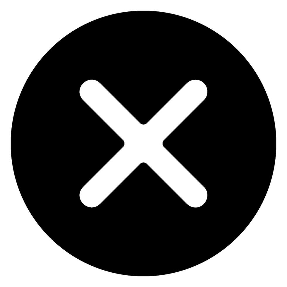 cross glyph icon vector