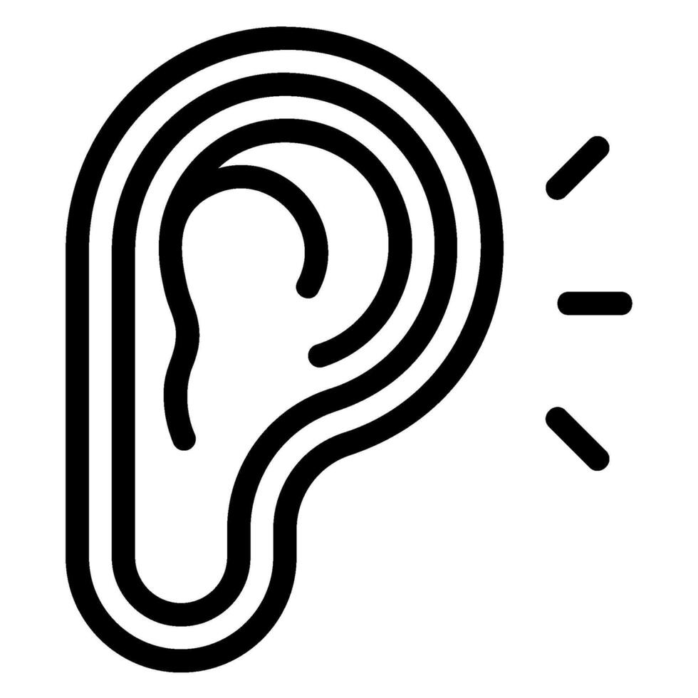 ear line icon vector