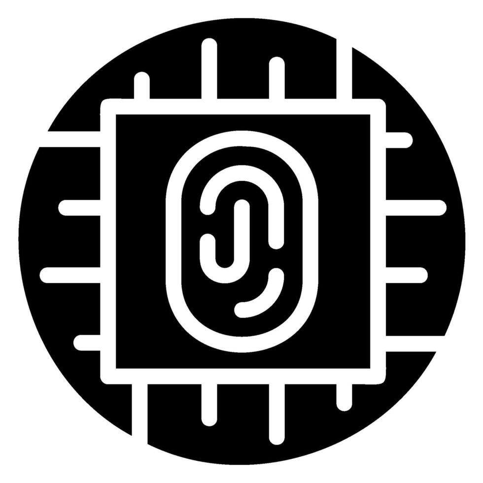 fingerprint glyph icon vector