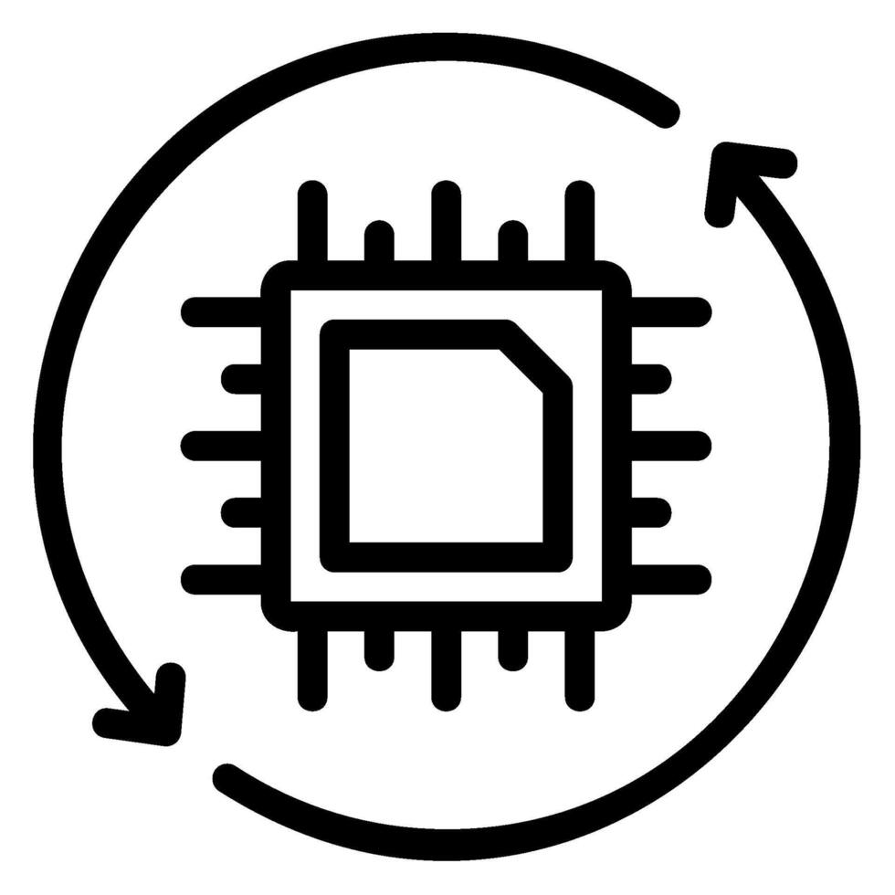 circular arrow line icon vector