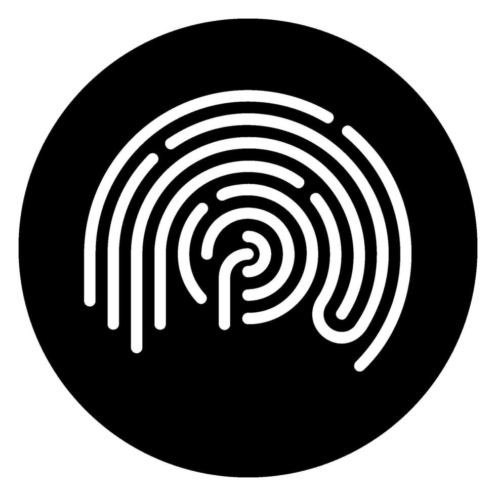 fingerprint glyph icon vector