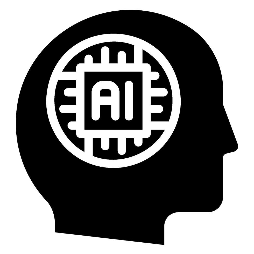 artificial intelligence glyph icon vector