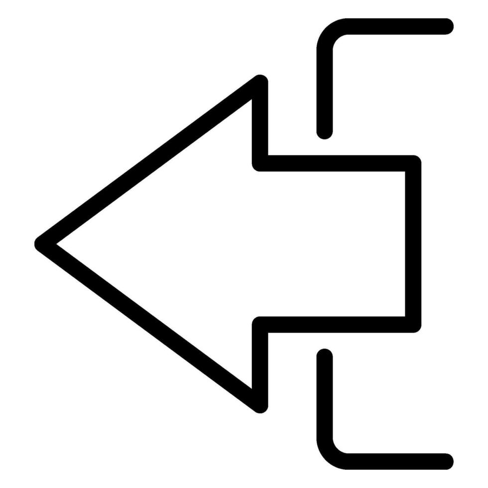 left arrow line icon vector