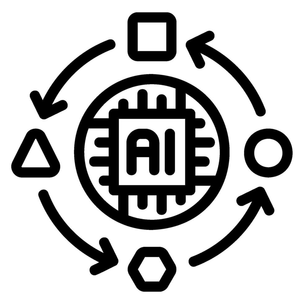 artificial intelligence line icon vector