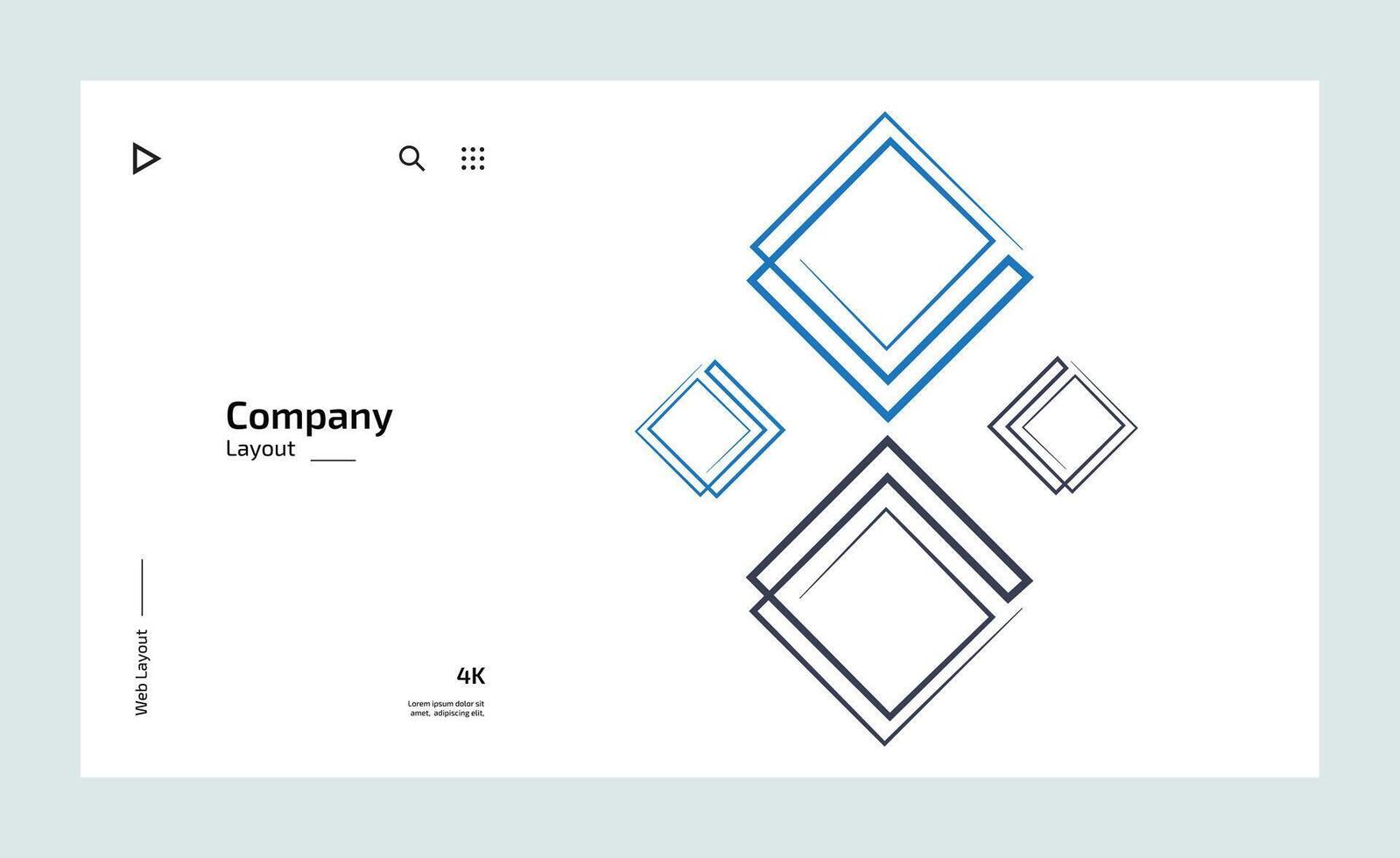Creative business landing page design with multiple colored shapes vector