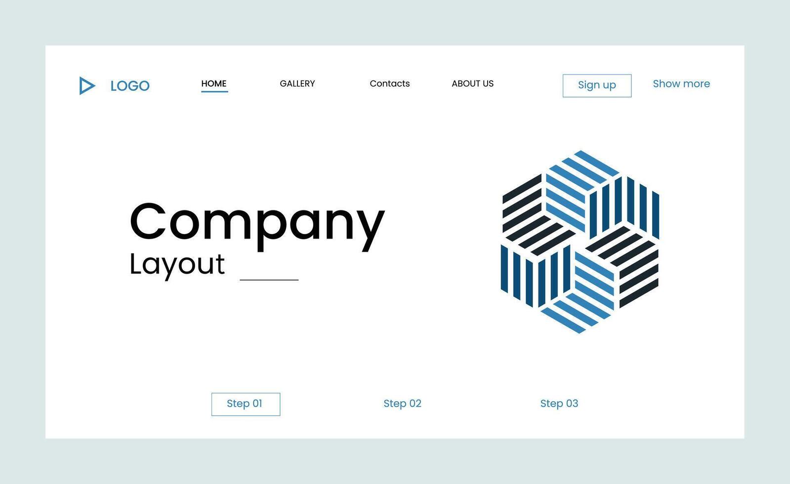 Creative corporate business landing page design with multiple color shapes vector