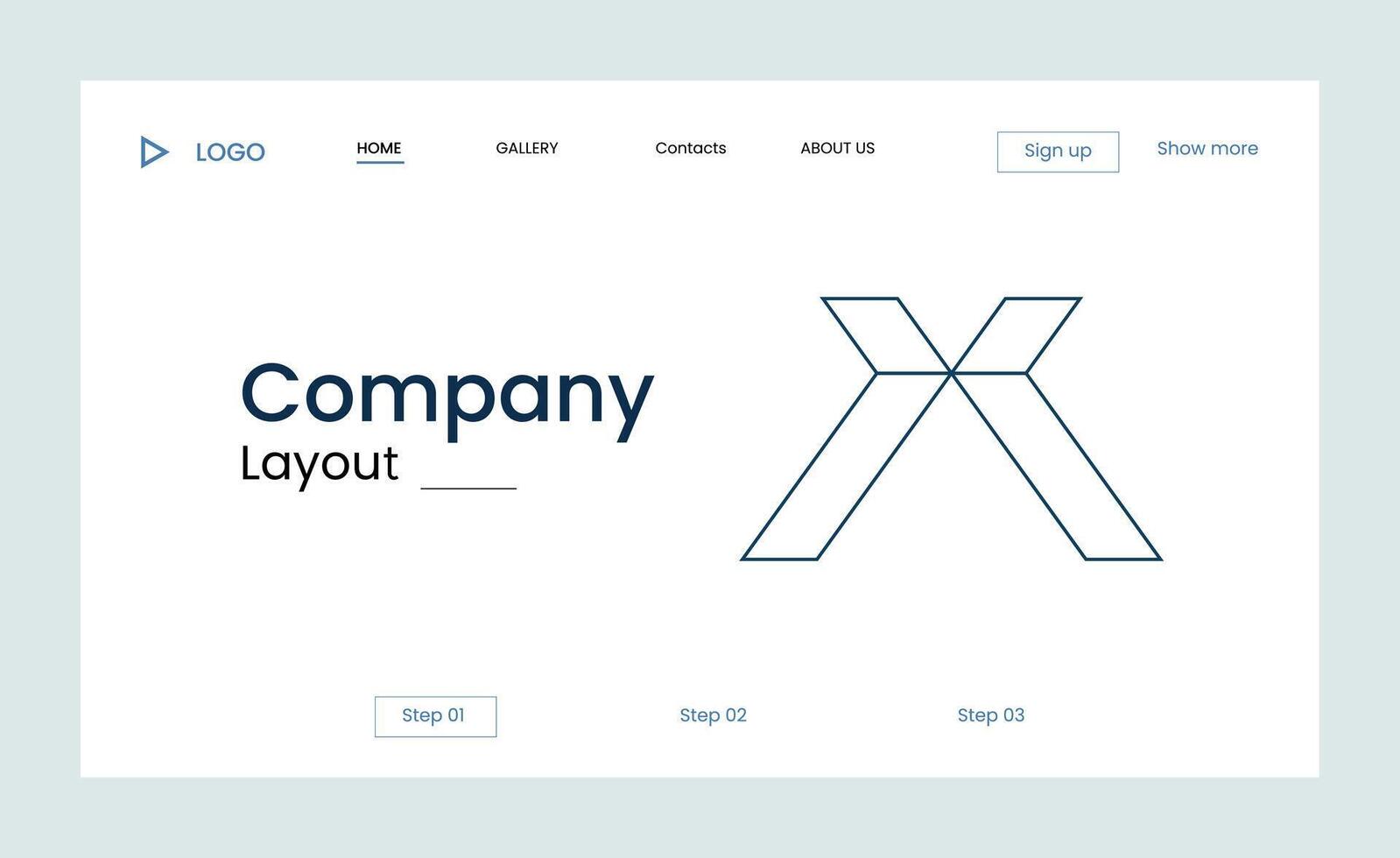 Creative business landing page design with creative shapes vector
