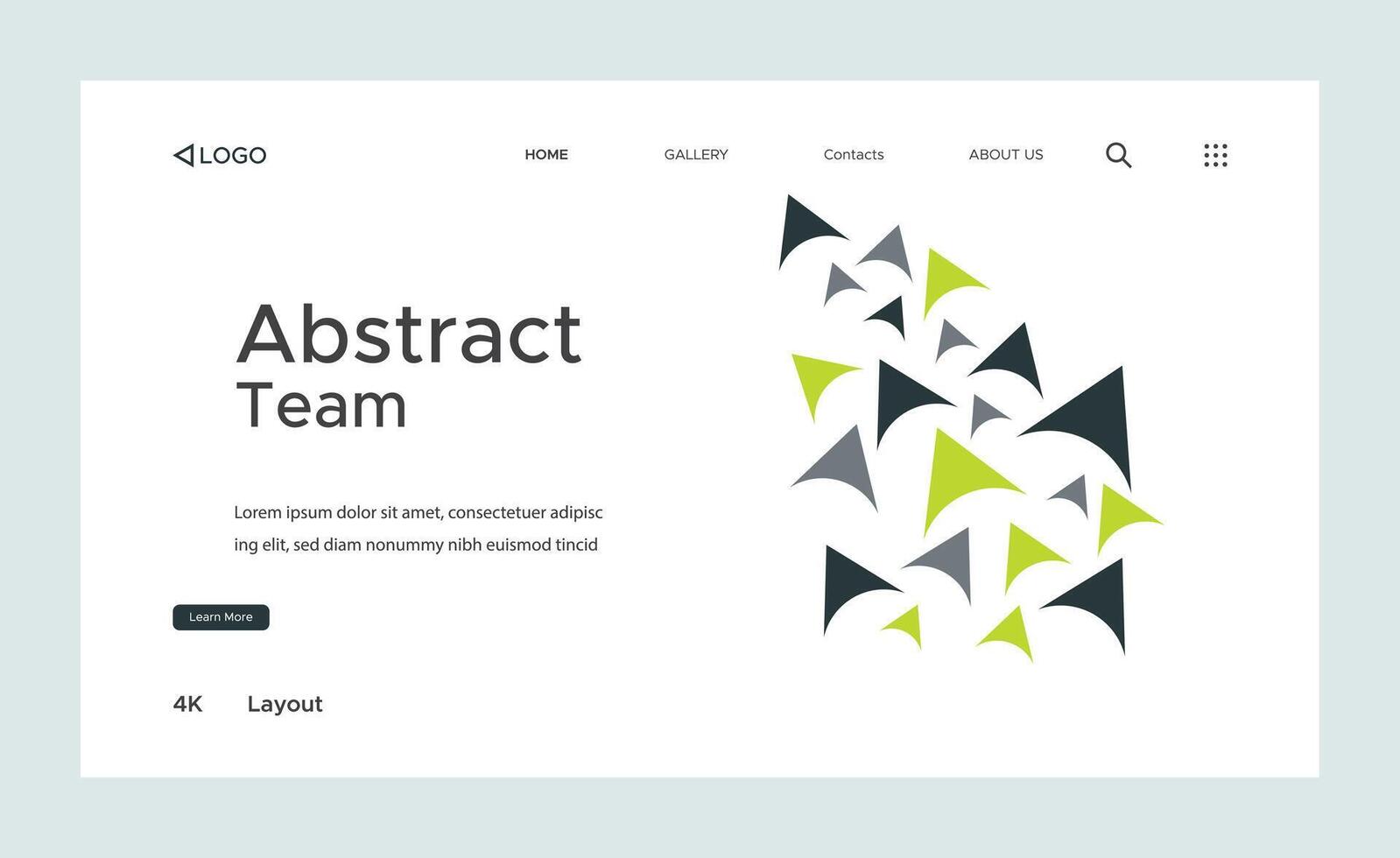 Creative corporate business landing page design with multiple color shapes vector