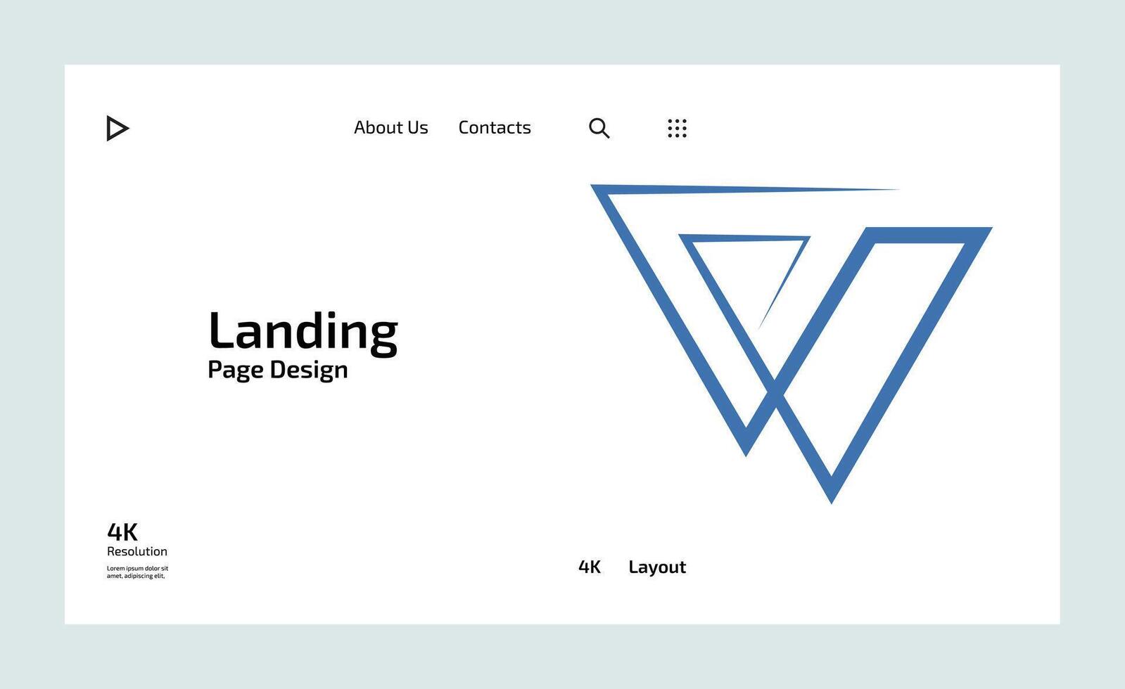 Creative business landing page design with multiple colored shapes vector