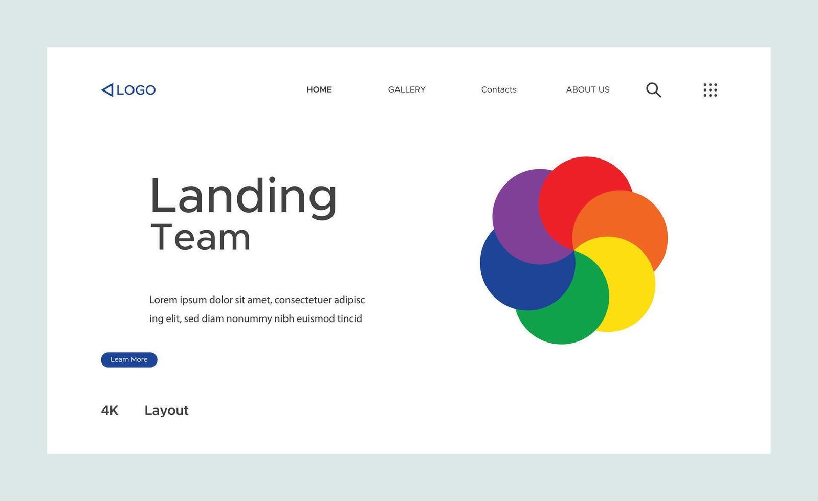 Creative corporate business landing page design vector