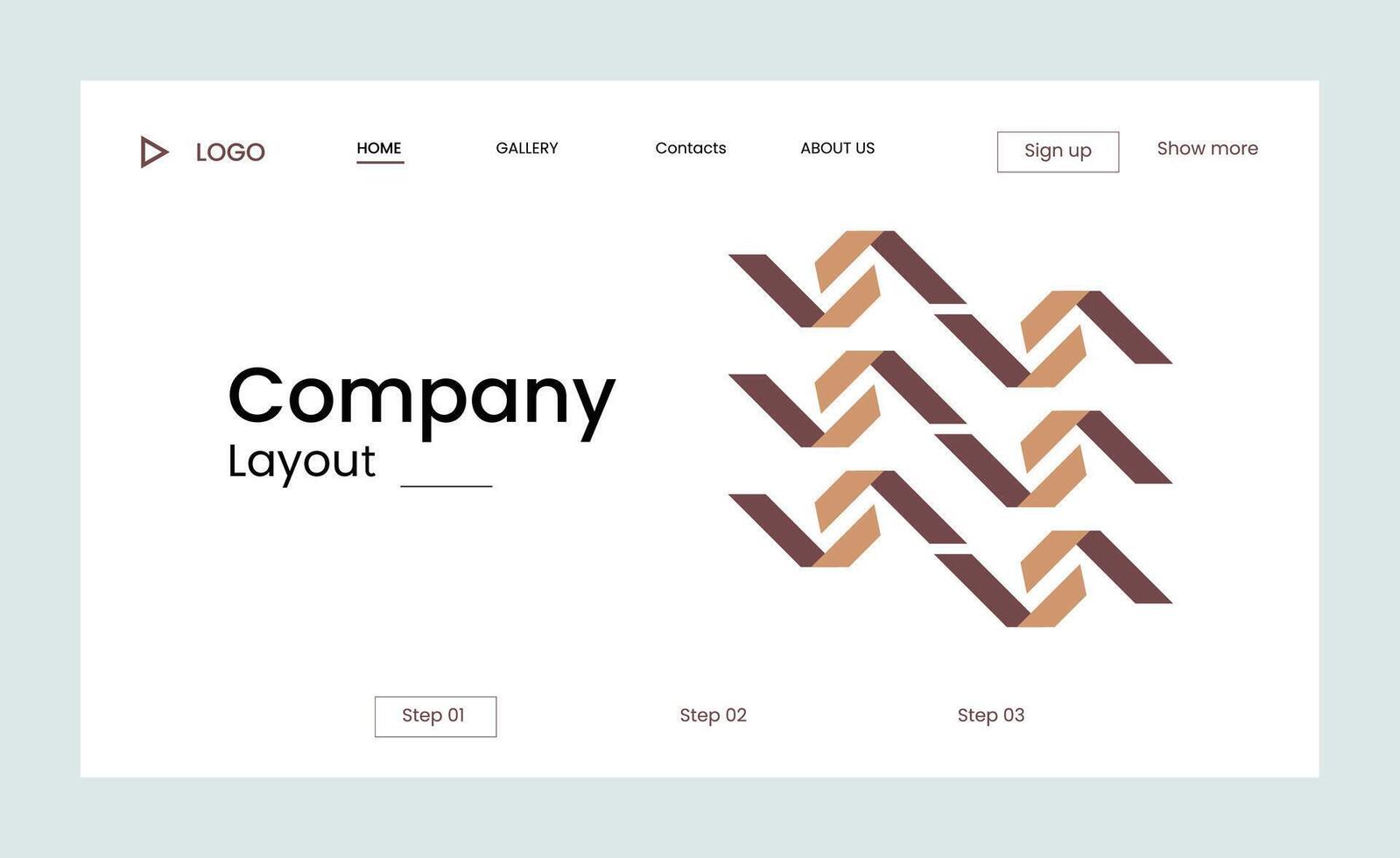 Creative business landing page design with creative shapes vector