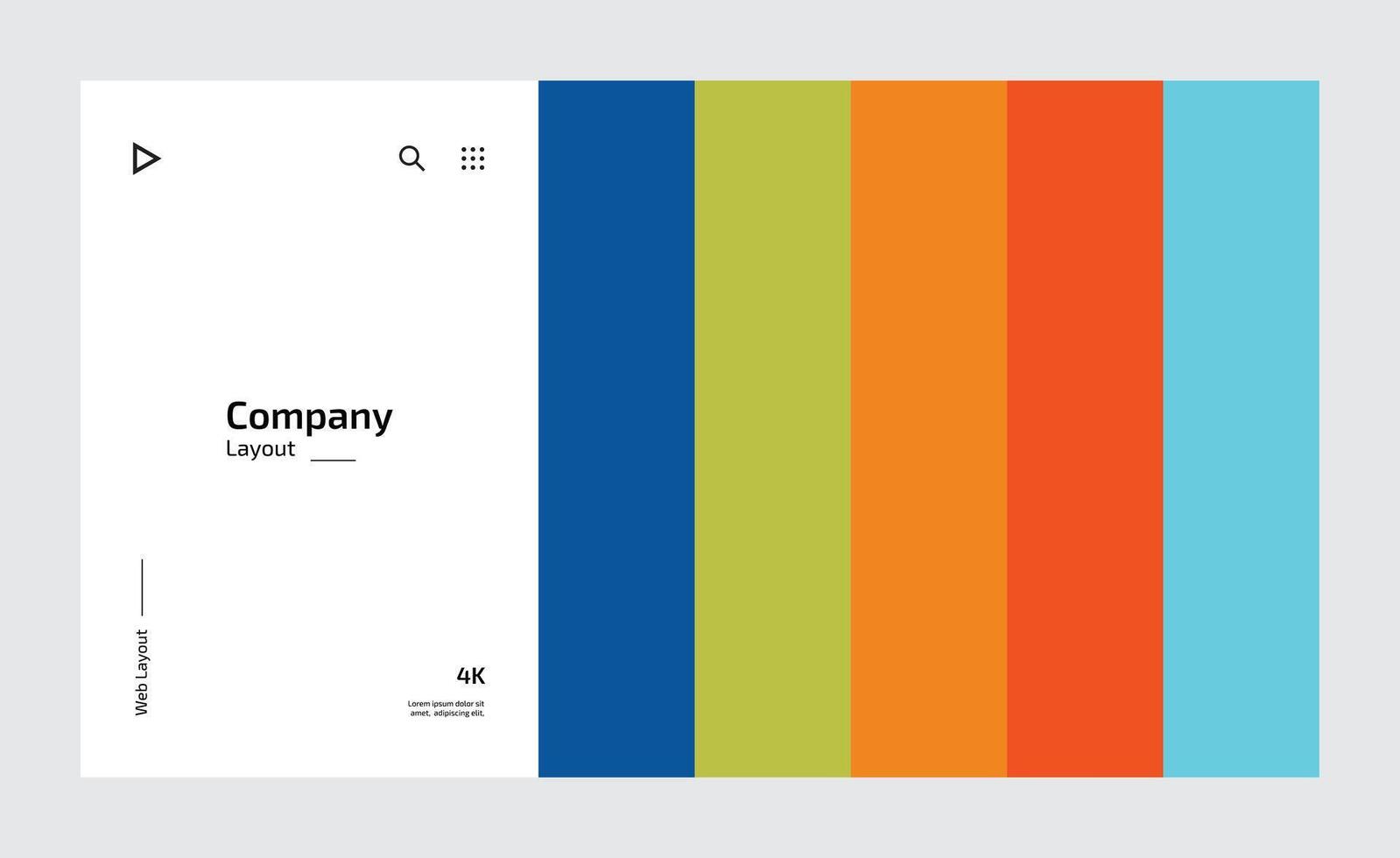 Creative business landing page design with multiple colored shapes vector