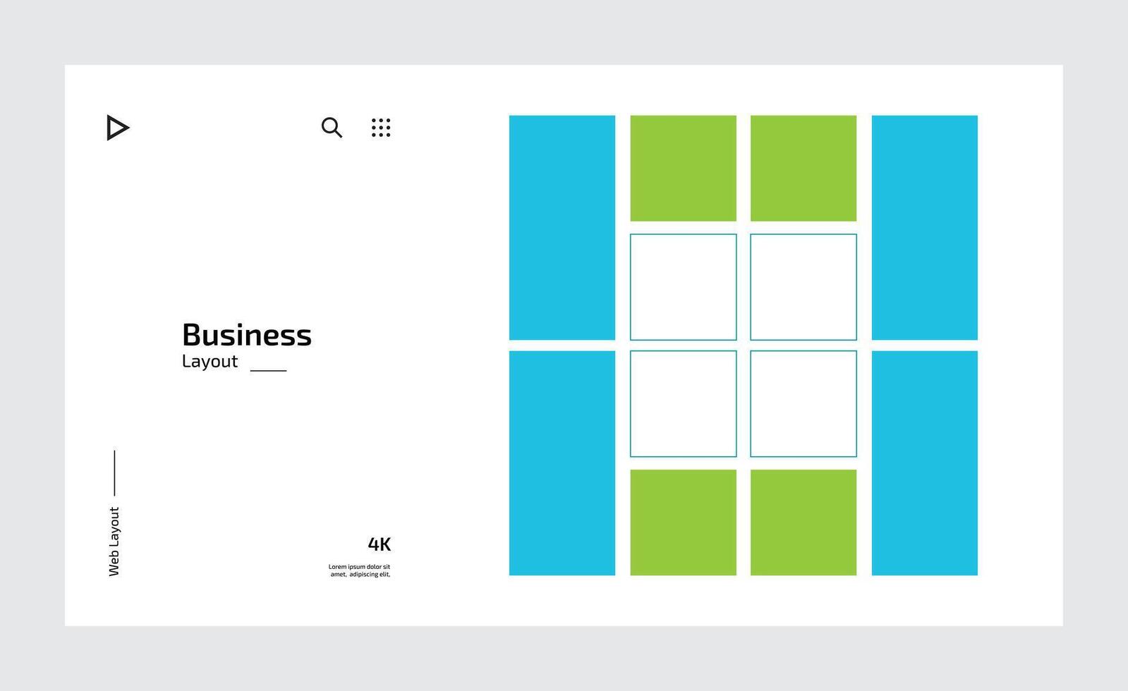 Creative business landing page design with multiple colored shapes vector
