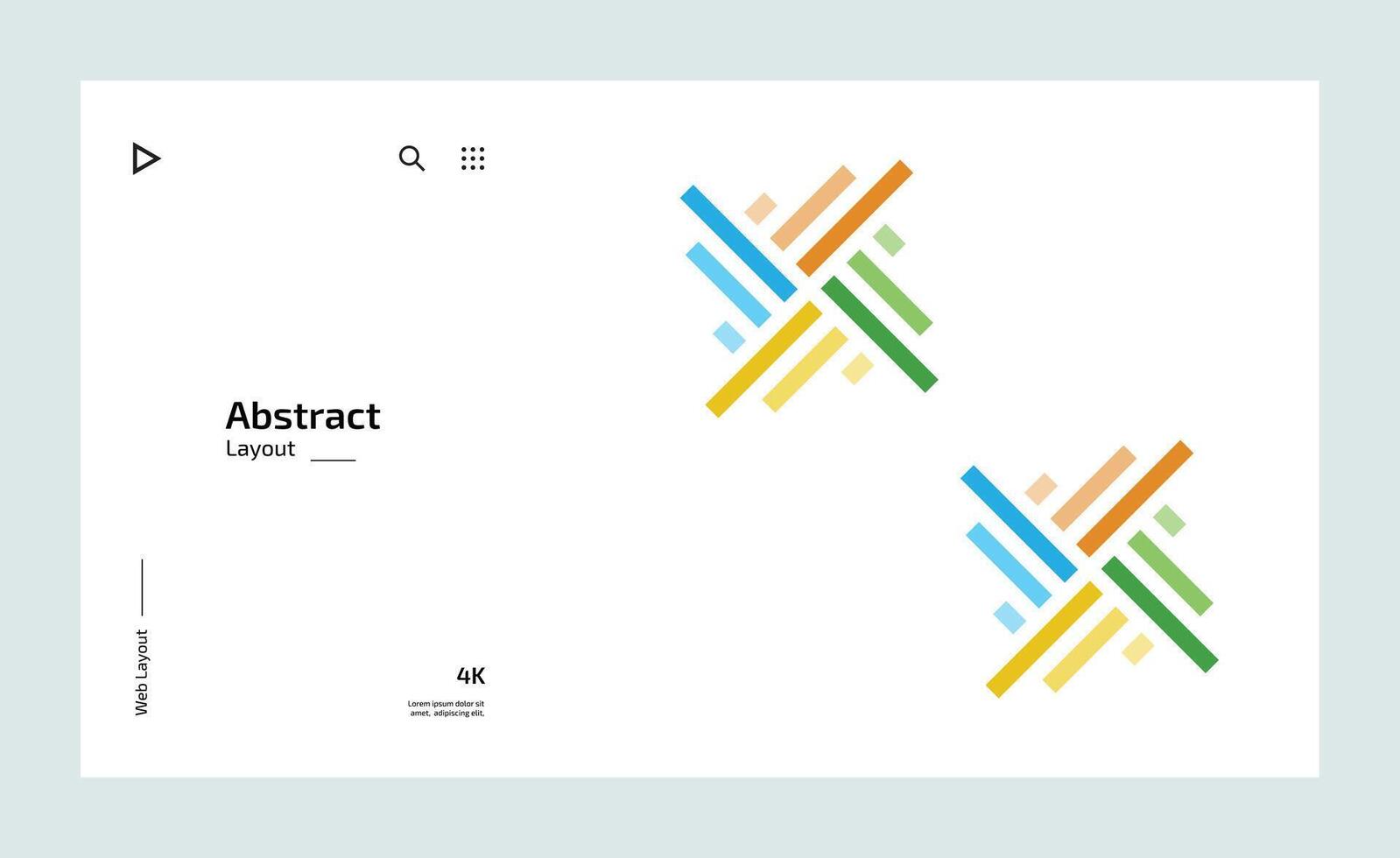 Creative business landing page design with multiple colored shapes vector