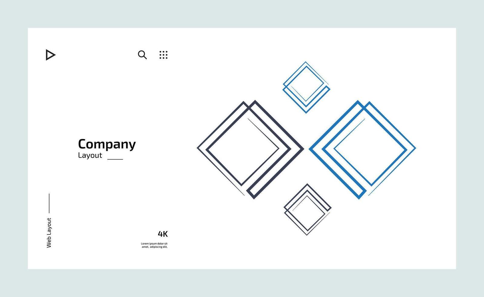 Creative business landing page design with multiple colored shapes vector
