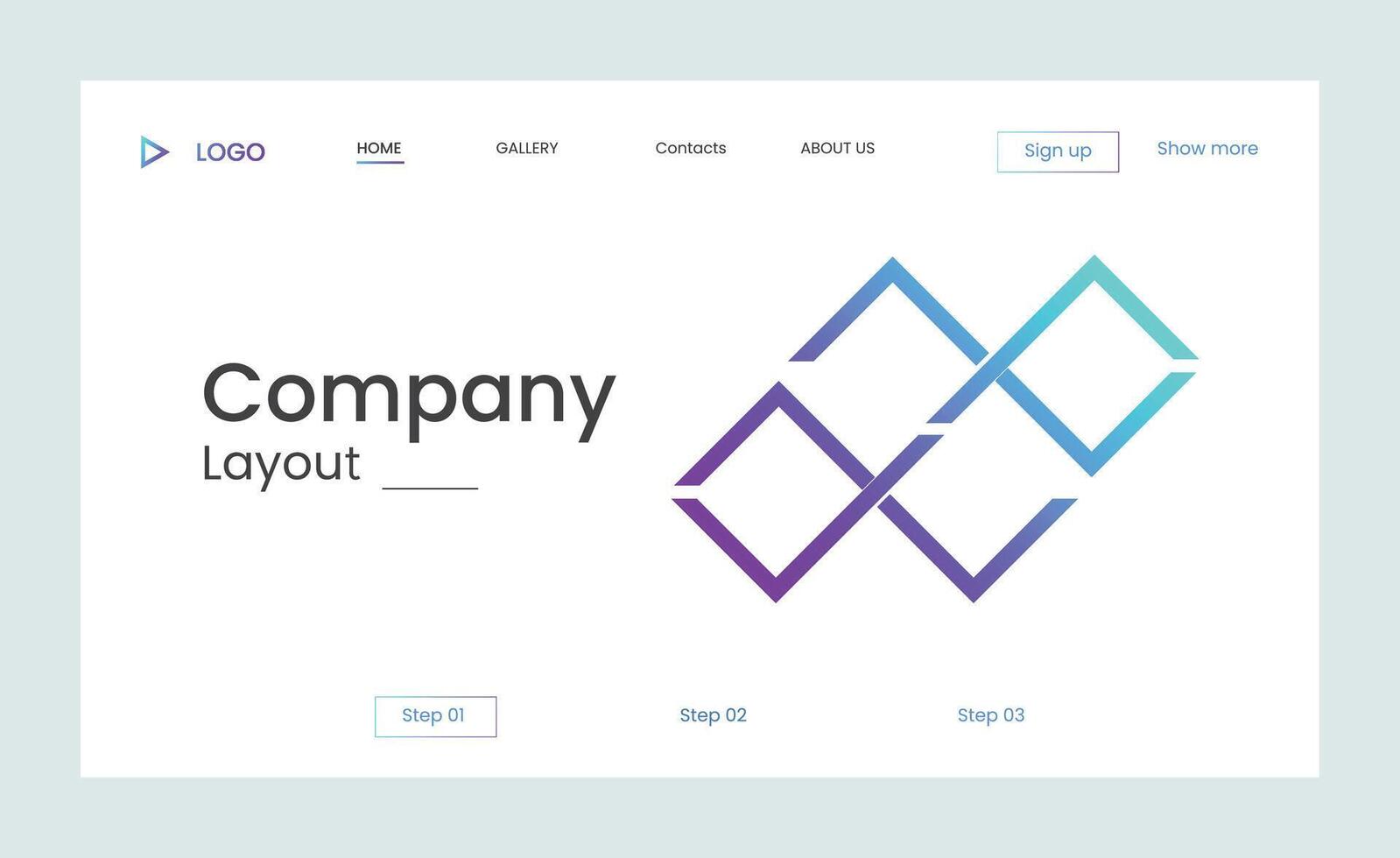 Creative business landing page design with creative shapes vector