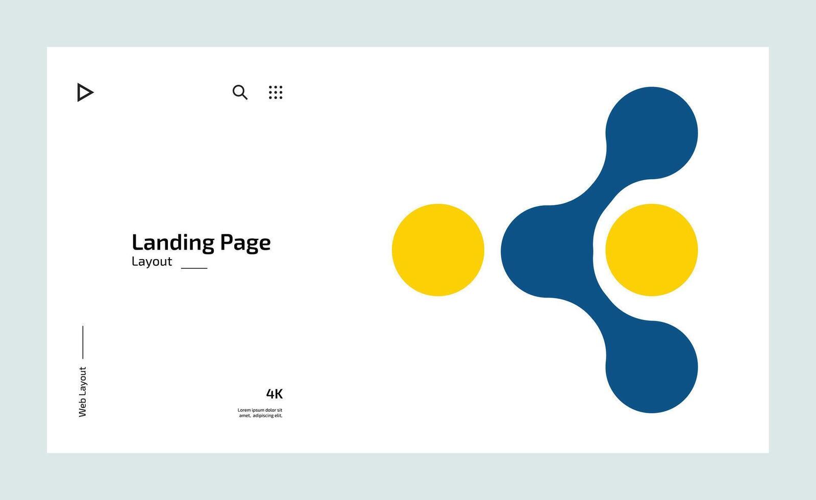 Creative business landing page design with creative shapes vector