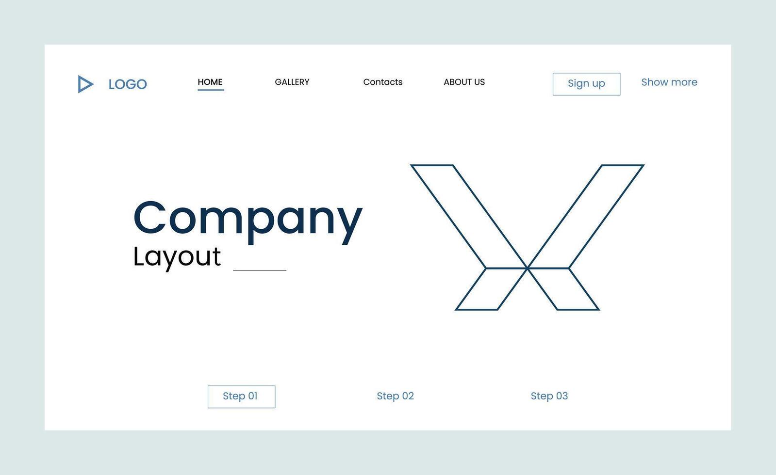 Creative business landing page design with creative shapes vector