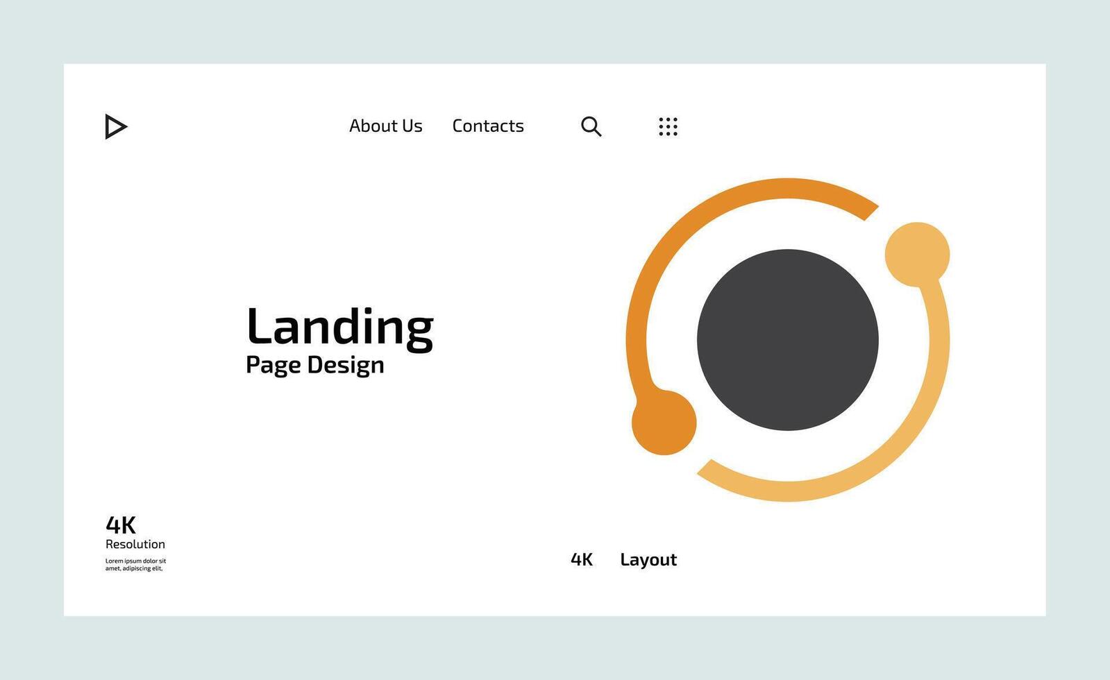 Creative business landing page design with multiple colored shapes vector