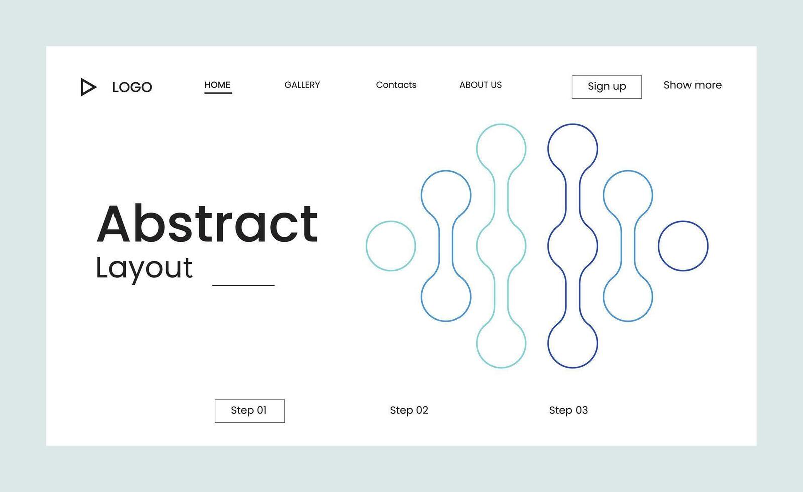 Creative business landing page design with creative shapes vector