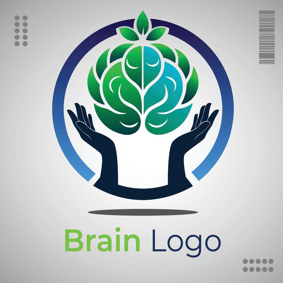 cerebro curación logo vector