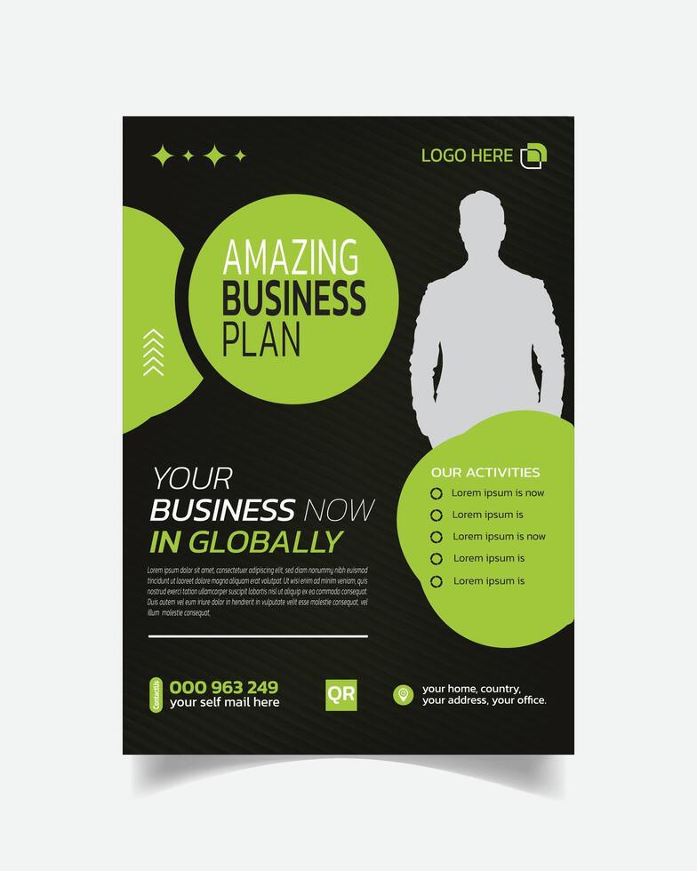 Marvelous Corporate Business Flyer or Unique Business Leaflet Trendy Business Poster vector
