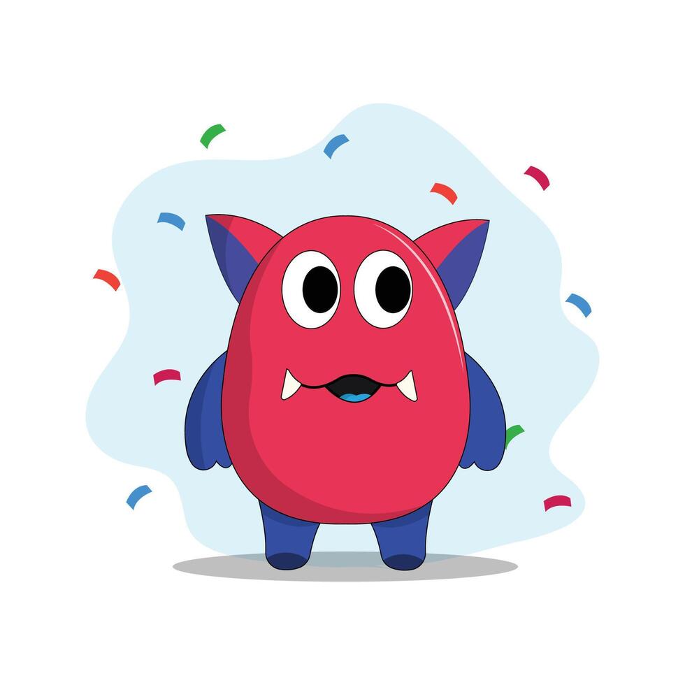 cute monster illustration colorful funny concept vector
