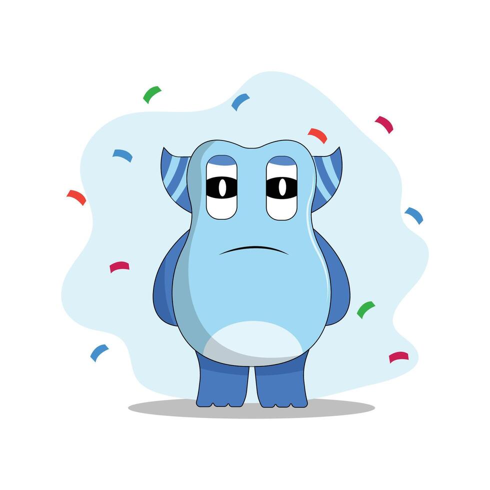 cute monster illustration colorful funny concept vector