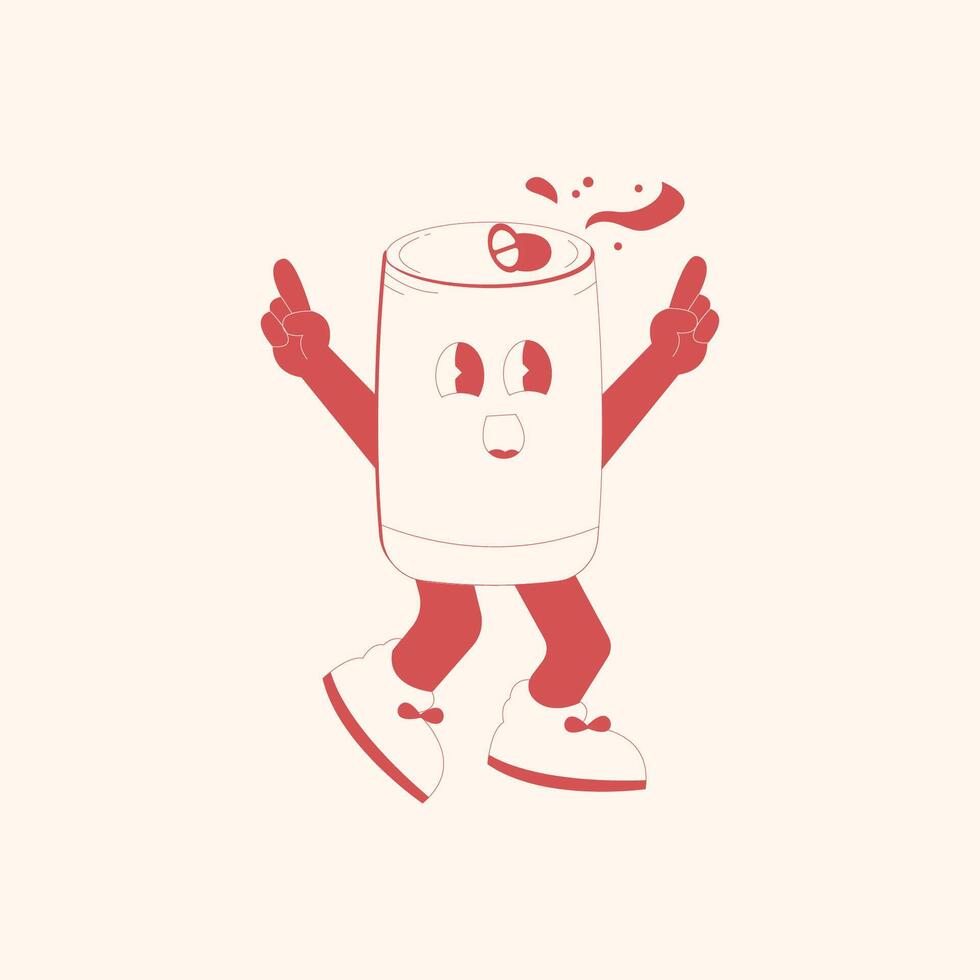 cartoon retro fast food and drink, stickers groovy comic food vector characters vintage eating background with stickers quotes for menu cafe restaurant
