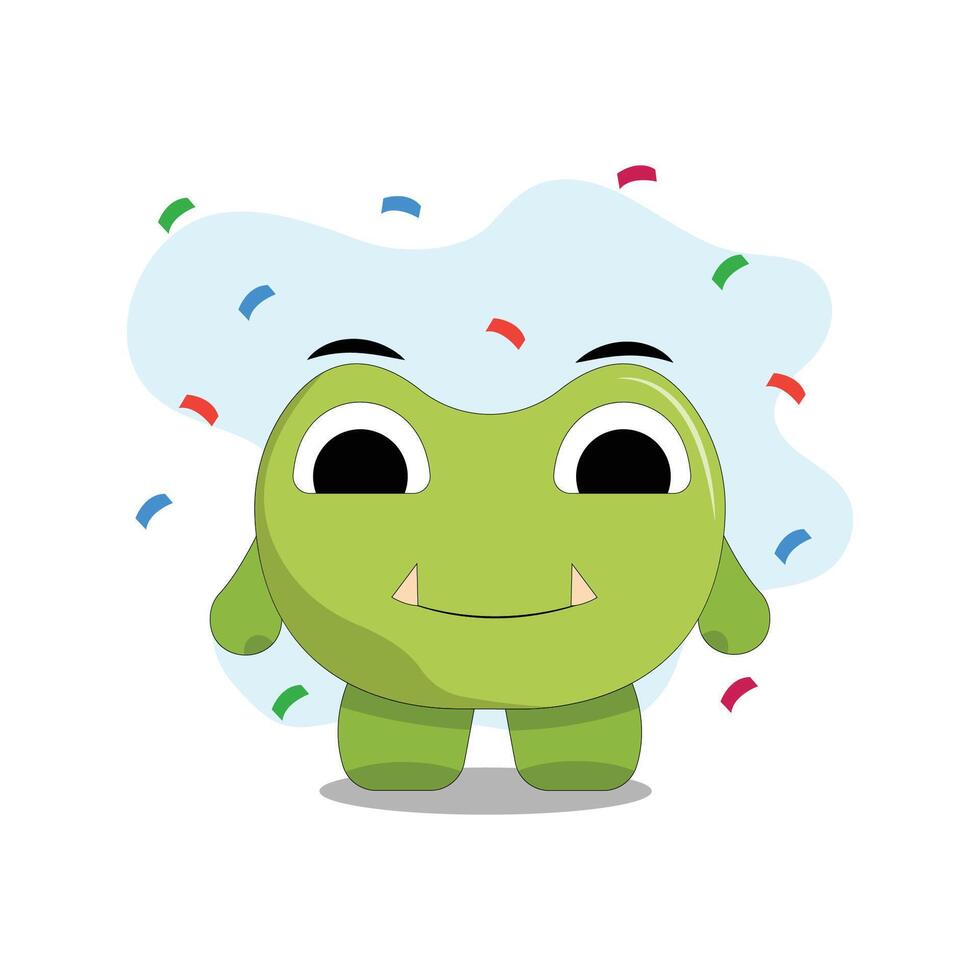 cute monster set illustration colorful funny concept vector