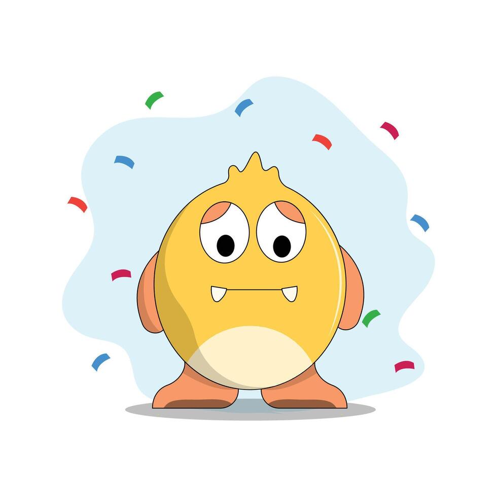 cute monster illustration colorful funny concept vector