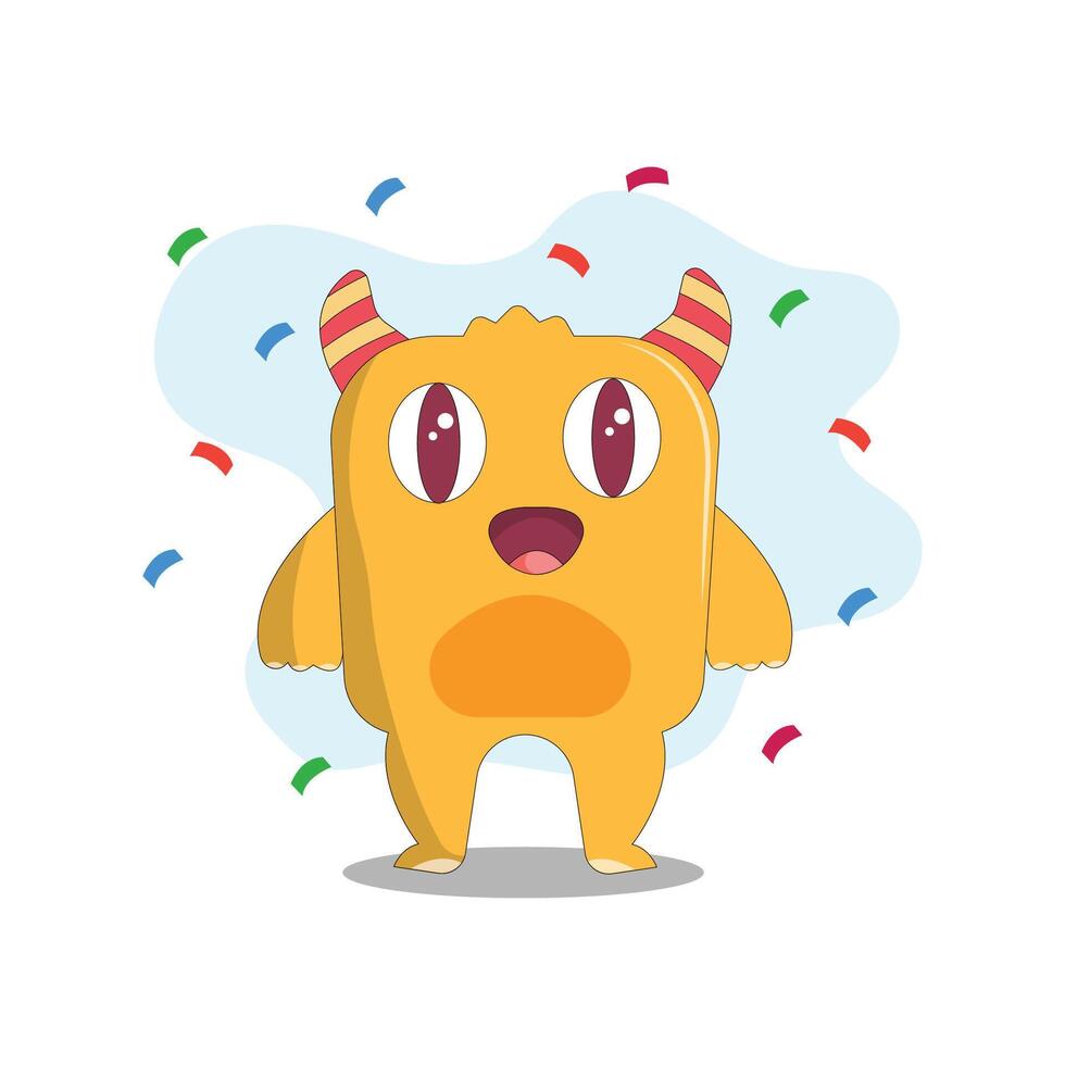 cute monster set illustration colorful funny concept vector