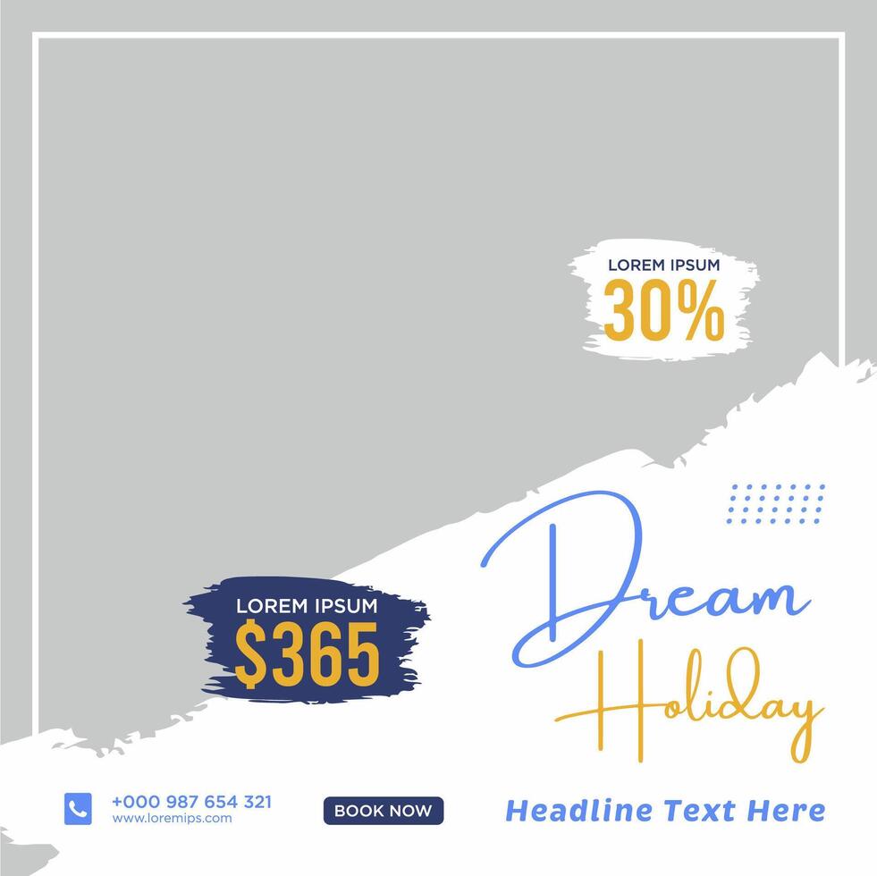 Travel holiday vacation social media post web banner vector