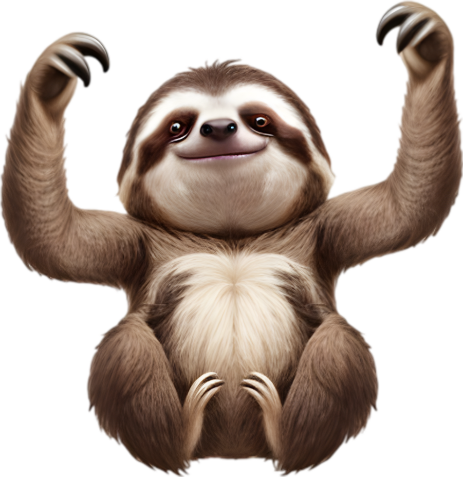 AI generated Close-up of a cute cartoon Sloth Icon. png