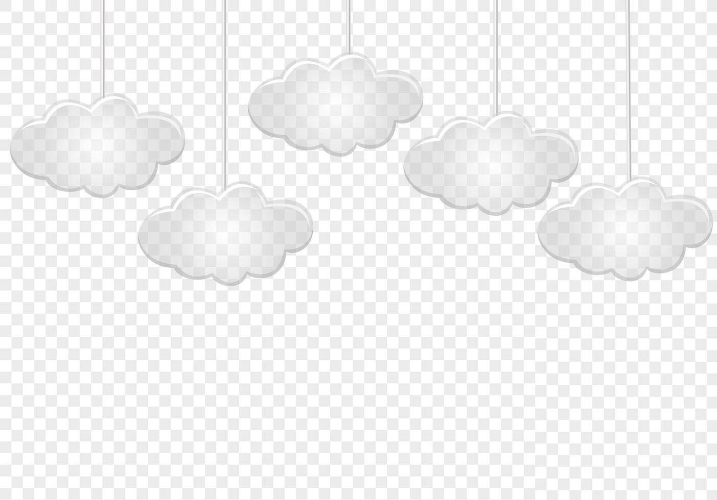 Clouds with silver ribbon. Flat design style. For the design of your website, logo, application. Vector illustration