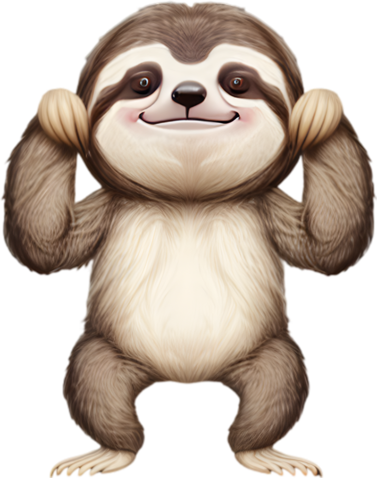 AI generated Close-up of a cute cartoon Sloth Icon. png