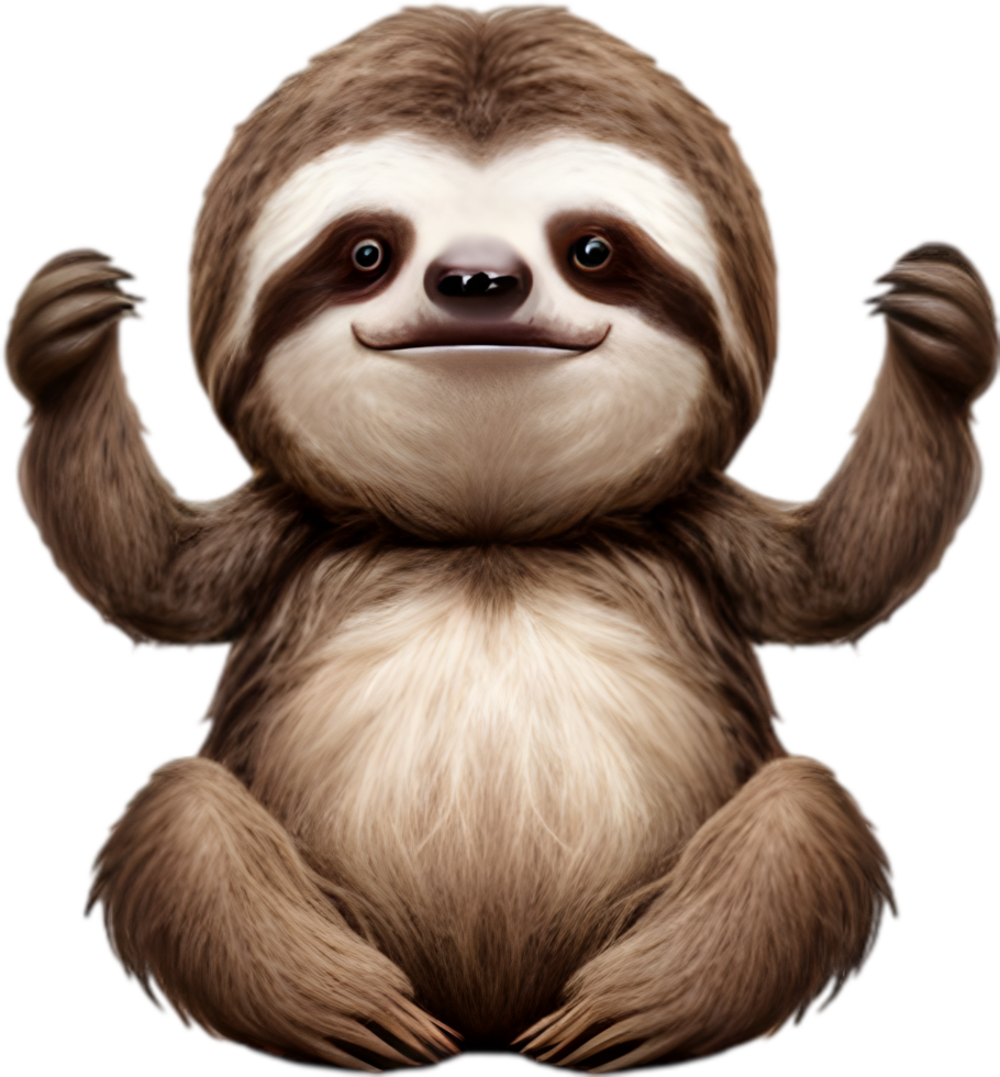 AI generated Close-up of a cute cartoon Sloth Icon. png