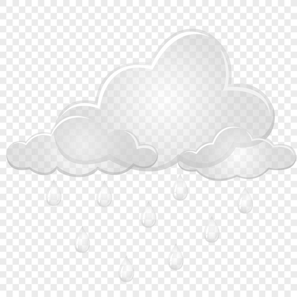 Clouds with rain drops. Flat design style. For the design of your website, logo, application. Vector illustration