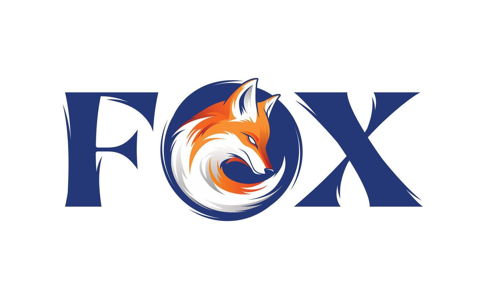 Minimal Modern Fox Logo Design vector illustration