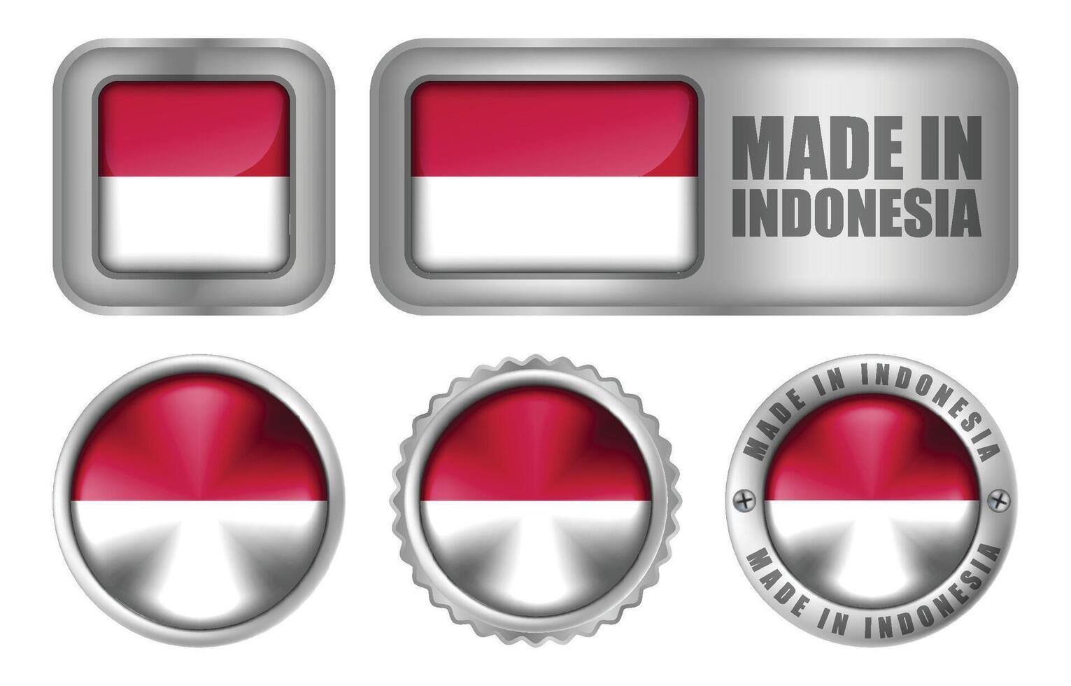 hecho en Indonesia sello Insignia o pegatina diseño ilustración vector
