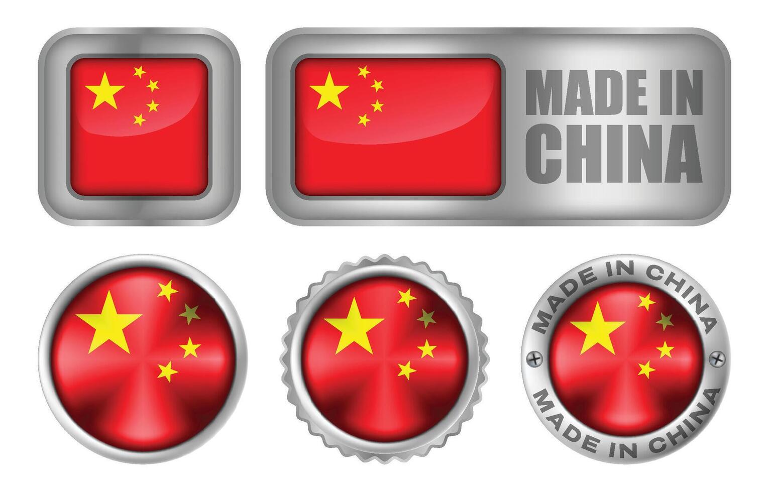 Made in China Seal Badge or Sticker Design illustration vector