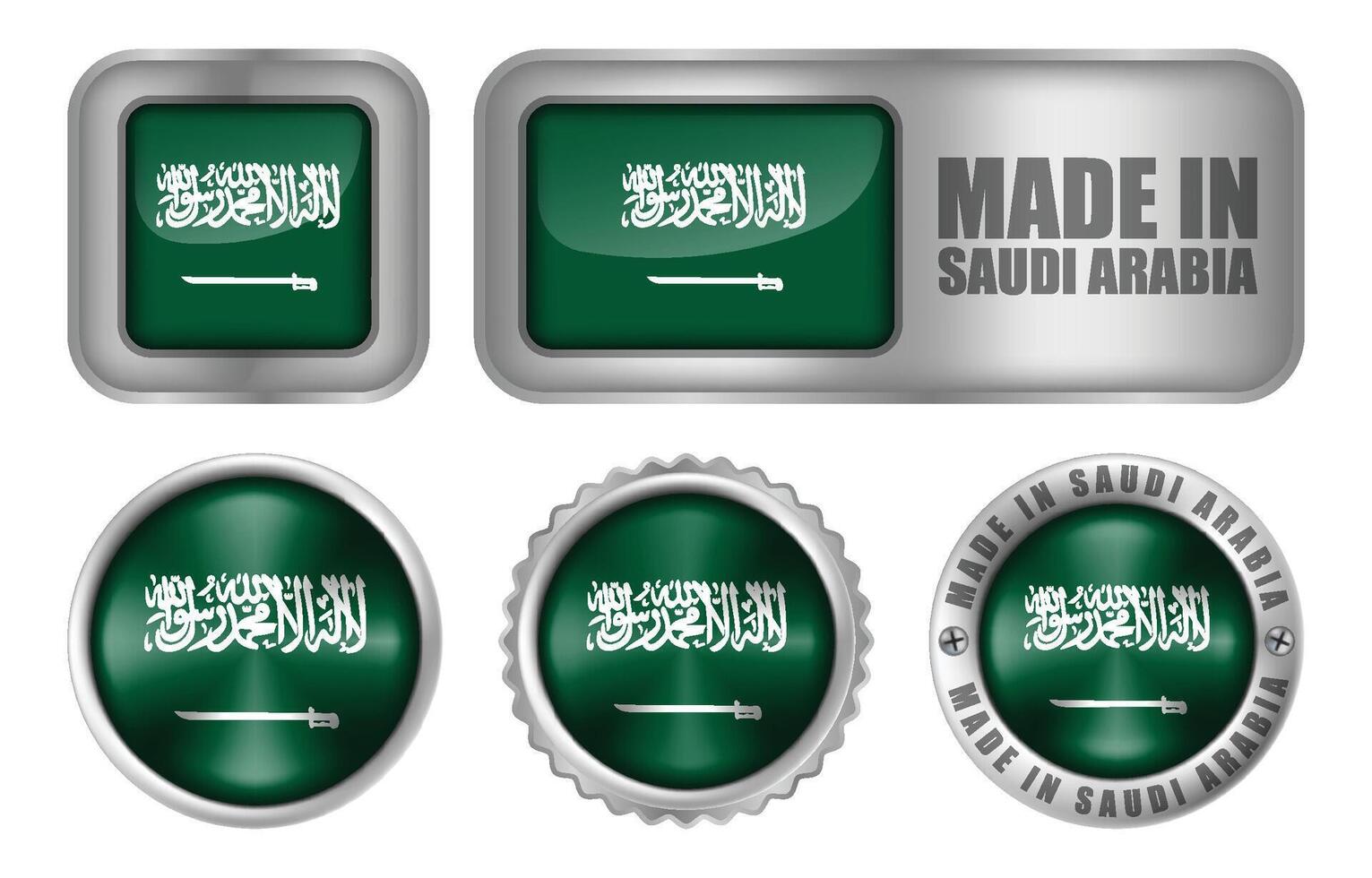 hecho en saudi arabia sello Insignia o pegatina diseño ilustración vector