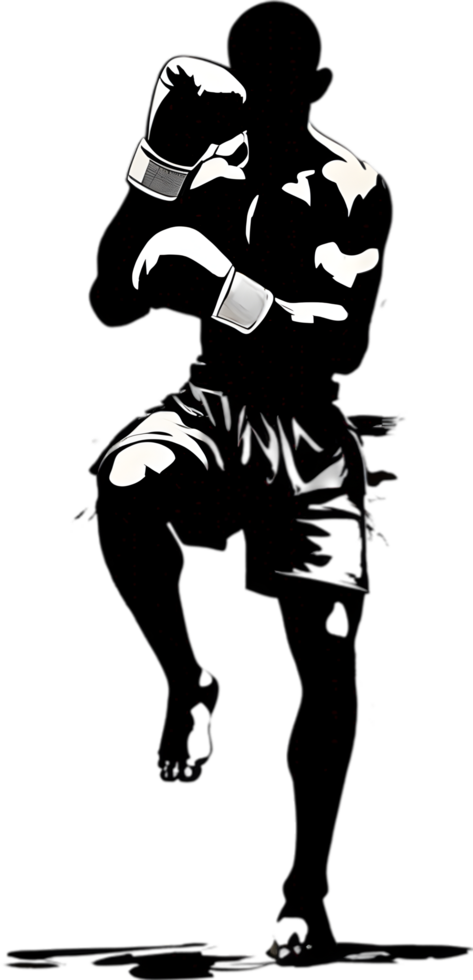 AI generated Japanese-style paintings of Muay Thai athletes. png