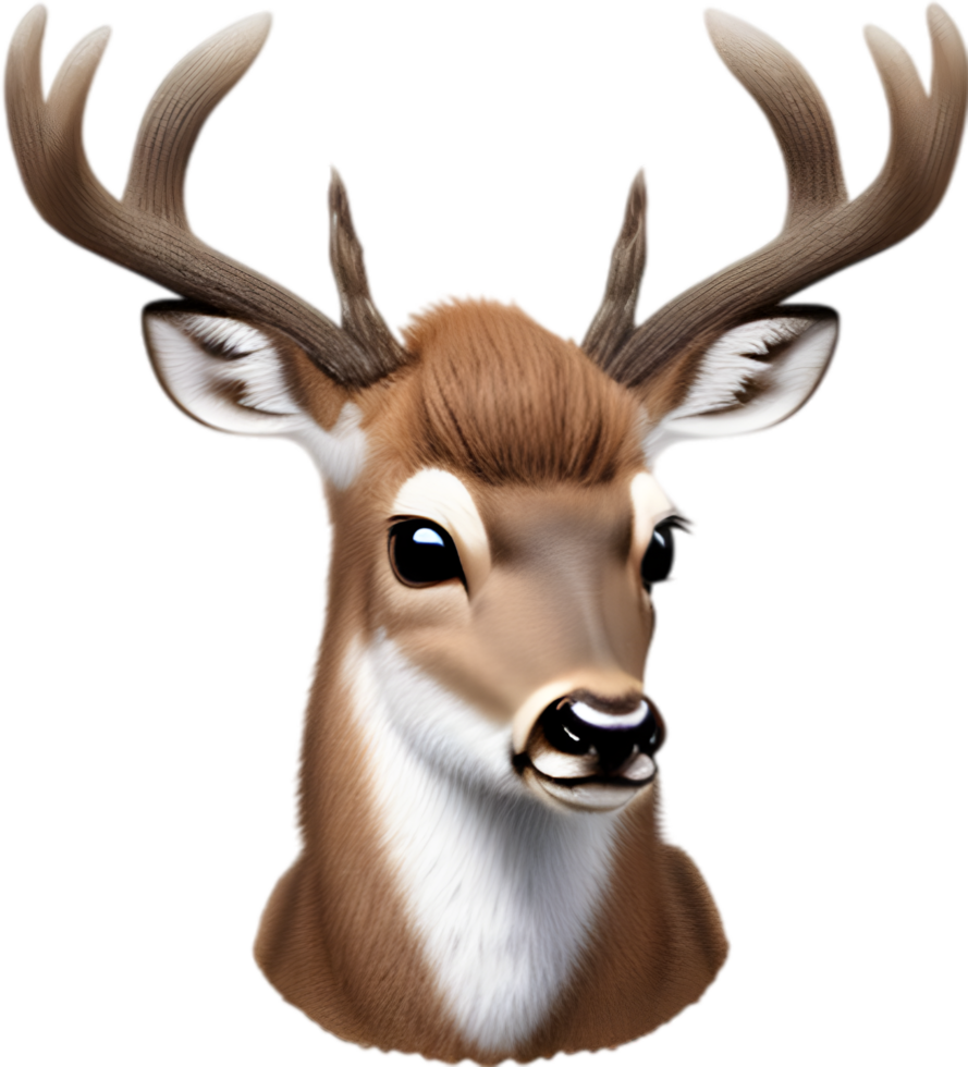 AI generated Close-up of a cute cartoon Marsh Deer Icon. png