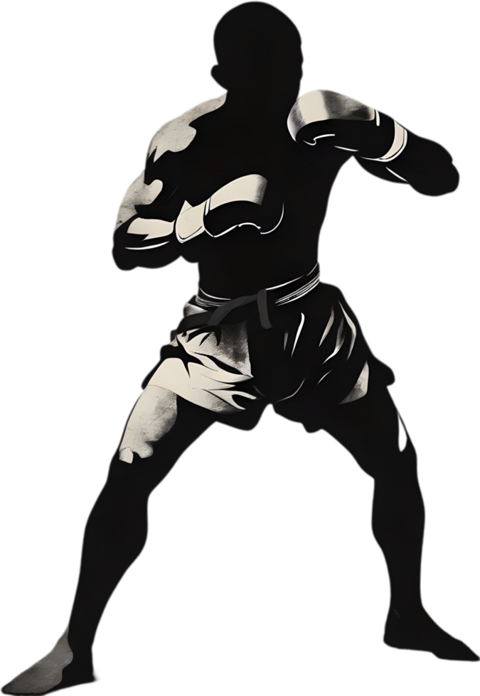 AI generated Japanese-style paintings of Muay Thai athletes. png