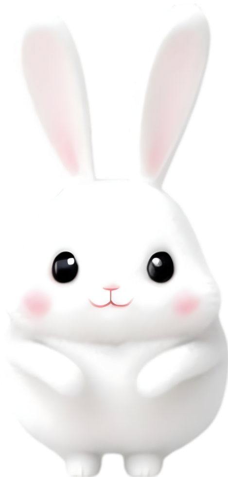 AI generated Close-up of a cute cartoon Rabbit Icon. png